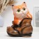 Piggy bank "cat in a boot" Red, 20cm