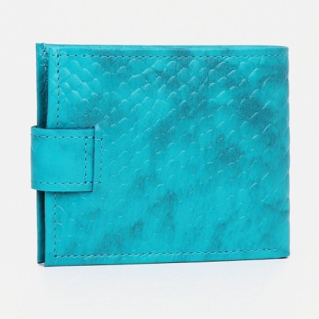 Women's wallet on the button, turquoise color-1