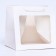 Gift package, craft, with a window, "white", 20 x 20 x 20 cm