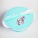 A set of children's dishes "Bunny", 3 objects: a plate on a suction cup, cover, spoon, turquoise color