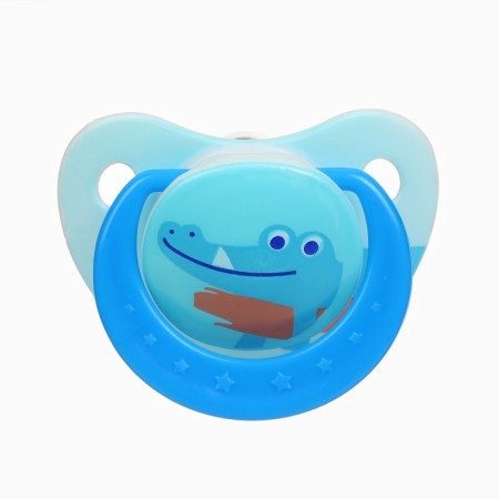 Set: nipple - a dummy with a crocodile holder, classic, +6 months, blue color-3