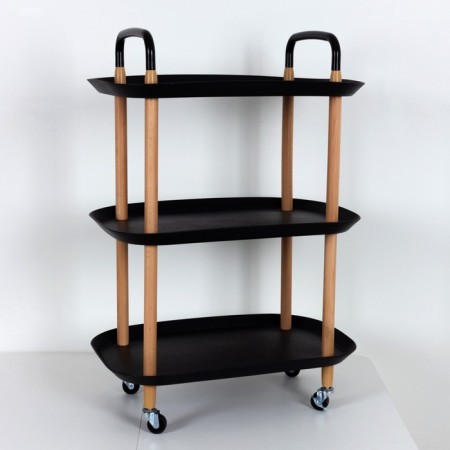 Joy Home carts, 3-long, beige-black