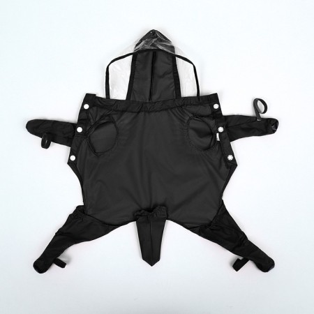 Dogue jumpsuit, demi -season with covers on paws, size S (DS 25, OG 27,), black-3