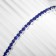 Bracelet "ice" 1 row, blue color in silver, 7 cm