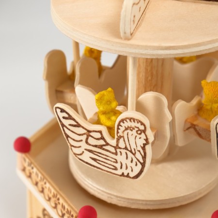Souvenir musical mechanical tree "Carousel - Bear in the boat" 10x11.5x18.5 cm-3