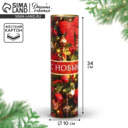 Tubus for the bottle "New Year's Beauty", 9.5 x 34 cm, New Year