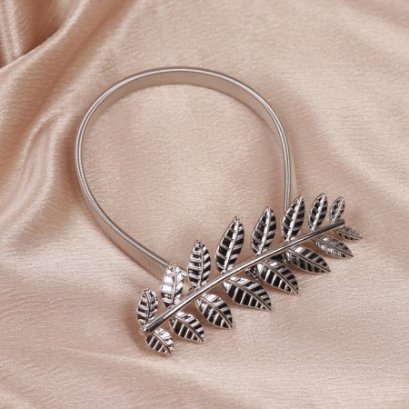 Picking for curtains "branch", 10 × 4 cm, 32 cm, silver color-1