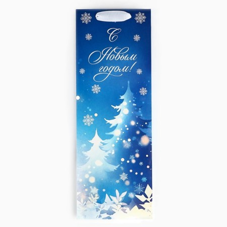 Package for the bottle "New Year's Night", Christmas trees, 13 x 36 x 10 cm, New Year-4
