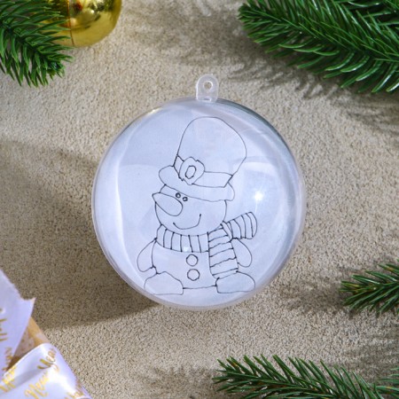 Christmas tree decoration for coloring "Modnik" Size: 8 cm; 2 pcs., Brush-2