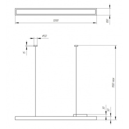 LED LED Geometria Block 36W 4000K 3100LM IP40 1200x100x50 mm-2