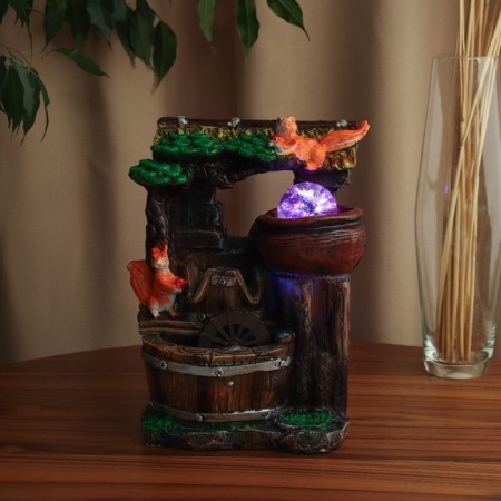 Fountain "Squirrels under the roof of a tree" 25x16 cm (with backlight)-2