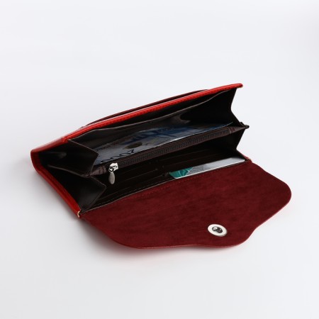 Women's wallet on magnet, red color-3