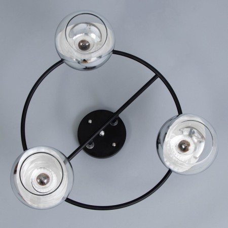 Chandelier "Drops" 3x60W E27 Black 49x49x25.5cm-3