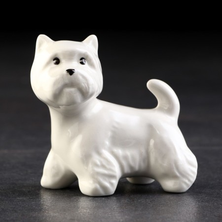 Porcelain figurine "West Heyland White Terrier, stands", 7 cm