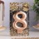 Candle for the Cake "European Giant", number 8, 7 cm, pink gold