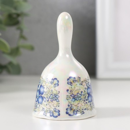 Ceramics "Blue flowers with curls" 4.8x4.8x7.8 cm bell-1