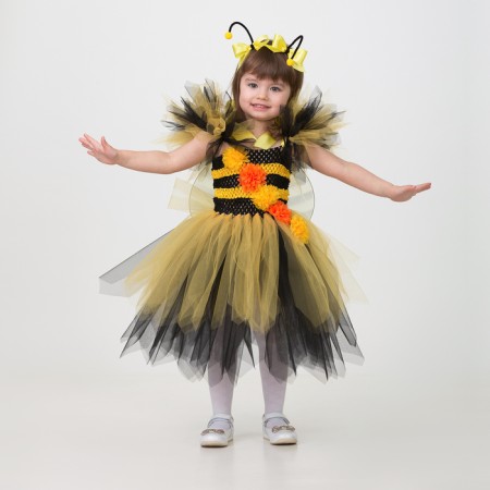 Carnival costume "Bee", do it yourself, corset, ribbons, brooches, accessories-1