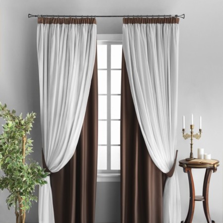 Set of curtains "Milli", size 2x140x270 cm, brown color