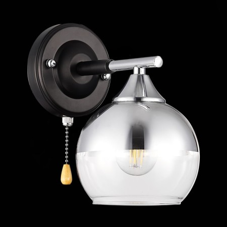 Wall lamp EVOLUCE. Sle106501-01. Gocia. 1x60 W, E27, 13x20 cm, black color, chrome-3