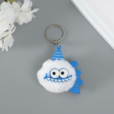 Fluffy on the ring "Piranha" white 7.5x7x6 cm-1