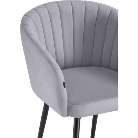Montshau stool on a metal frame spinning, metal/velor, black/gray 60x53x83 cm-6