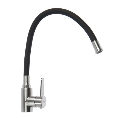 Accoona A48104F kitchen mixer, single -leaf, with nut, stainless steel, black/satin-1
