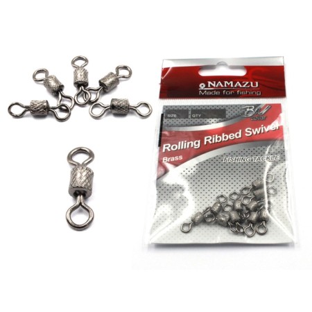 Namazu Rolling Ribbed Swivel, Brass, BN, p. 6, Test-19 kg units. 10 pcs.