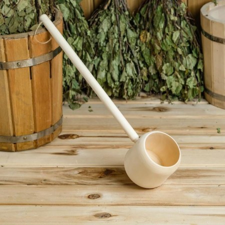 Bann for a bathhouse accurate from linden, 0.5 l, rounded (cylinder shape)-3