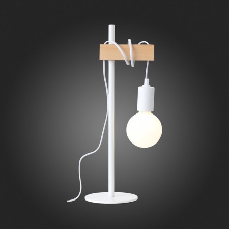 Evoluce bedside lamp. SL1142.504.01. Bagetti. 1x60 watts, e27, 17x14x46 cm, white color, light wood-6