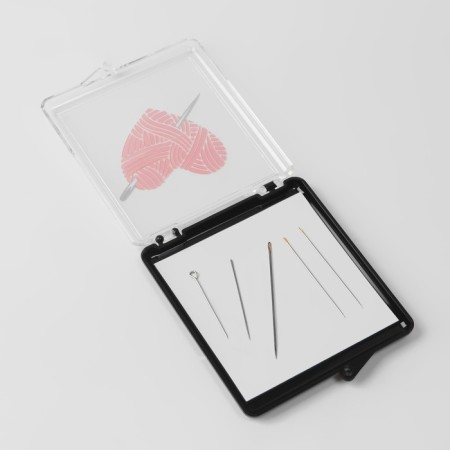 Magnetic needle "Heart", with needles, 7 × 8 cm, black color-2