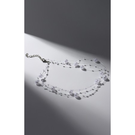 Choker "bride" pearls, white color, 30 cm-1