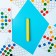 Magnetic-Mosaic tablet for drawing "button", 49 cells