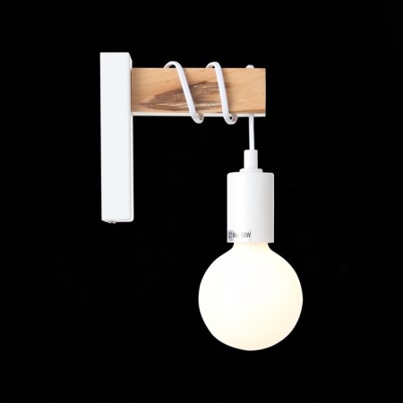 Wall lamp EVOLUCE. SL1142.501.01. Bagetti. 1x60 W, E27, 6.5x16 cm, white color, light wood-7