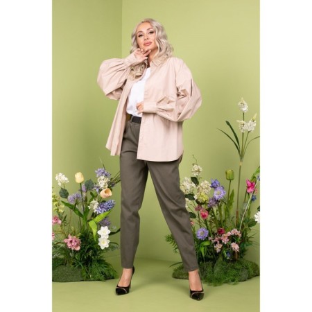 Female shirt, size 42, beige color-17