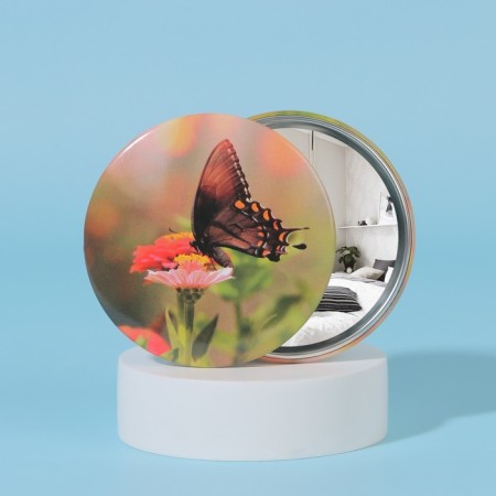 Pocket mirror "butterflies", d = 7 cm, color mix-1