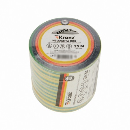 PVC island 0.13x15 mm, 25 m, yellow-green Kranz-4