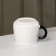 Ceramic mug with a lid and spoon "Panda", 450 ml, white and black color
