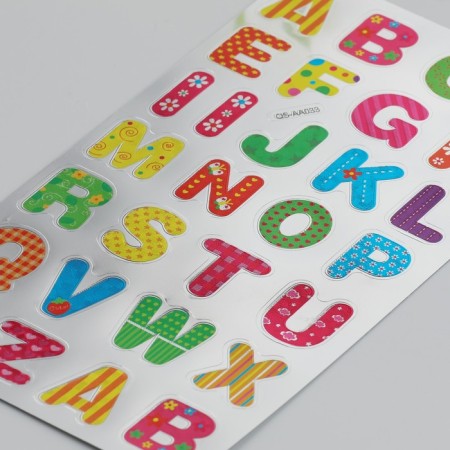 Plastic sticker "Digices/letters" mix 9.5x17.5 cm-2
