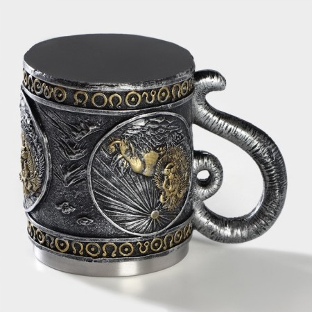 Stainless steel mug “lion”, 400 ml, silver color-2