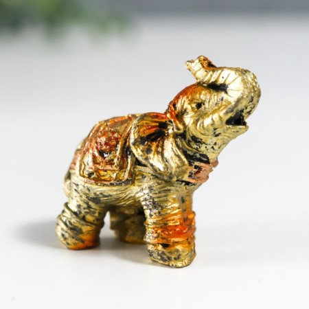 Polystone souvenir "Little Elephant with Rose on the Popon" 3.5x4x2 cm-1