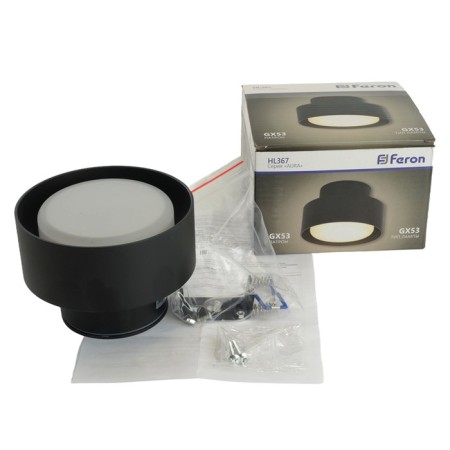 Ceiling light Feron HL367, IP44, GX53, 12 W, 110x110x75 mm, black color-10