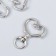 Carabiner Metal with a ring "Heart" silver 3.4x2.4 cm