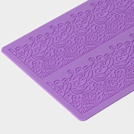 AISING mat “Natural Beauty”, silicone, 2 stripes, 38.4 × 19.2 cm, purple color-2