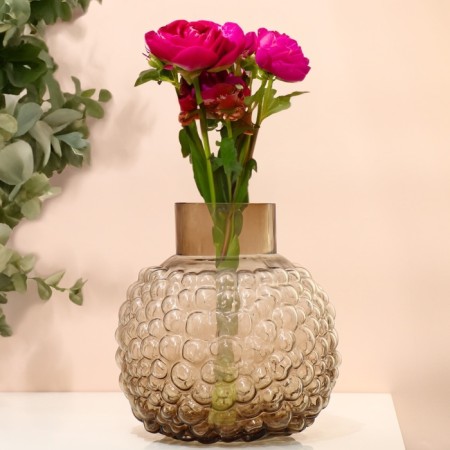 Vase for flowers "Malva" from dark transparent glass 20 x 18 x 18 cm-3