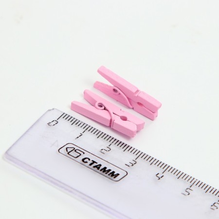 A set of clothespins for decor 50 pcs., Pink - 2.5 cm-6