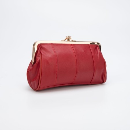 Cosmetic bag, 2 departments, outer pocket, red color
