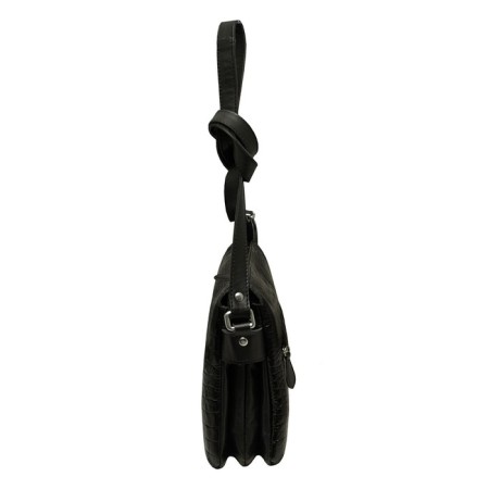 Bag Cross-Bodi with a zipper, black color-2