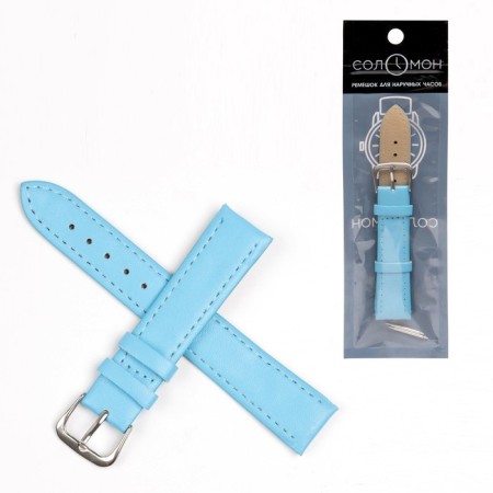 Solomon watch strap, 18 mm, genuine leather, L-20 cm, blue