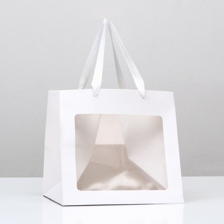Crafts with a square bottom and window 25 x 25 x 25 cm white, 1pc