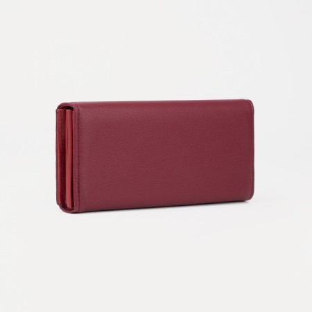 Women's wallet on a magnet, burgundy color-1